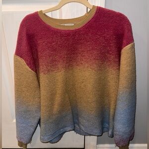 Zara Red, Gold, and Blue Women's Sweater